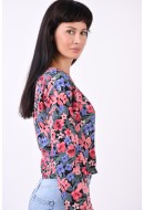 Bluza Dama Only Onlgeona Black Detail Pink Flower